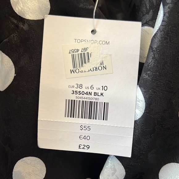 Topshop Black Polka Dot Shift Dress - Picture 3 of 3